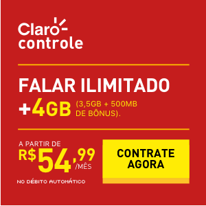 RICARDO ELETRO - CLARO CONTROLE - FALAR ILIMITADO + 4GB (3.5GB + 500MB DE BÔNUS). - A PARTIR DE R$54,99/MÊS NO DÉBITO AUTOMÁTICO - CONTRATE AGORA
